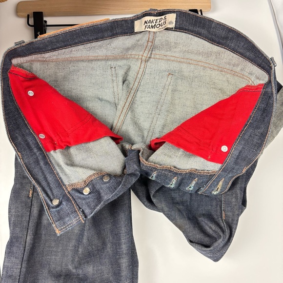 Naked & Famous Denim Dark Blue Straight Jeans - Picture 12 of 16